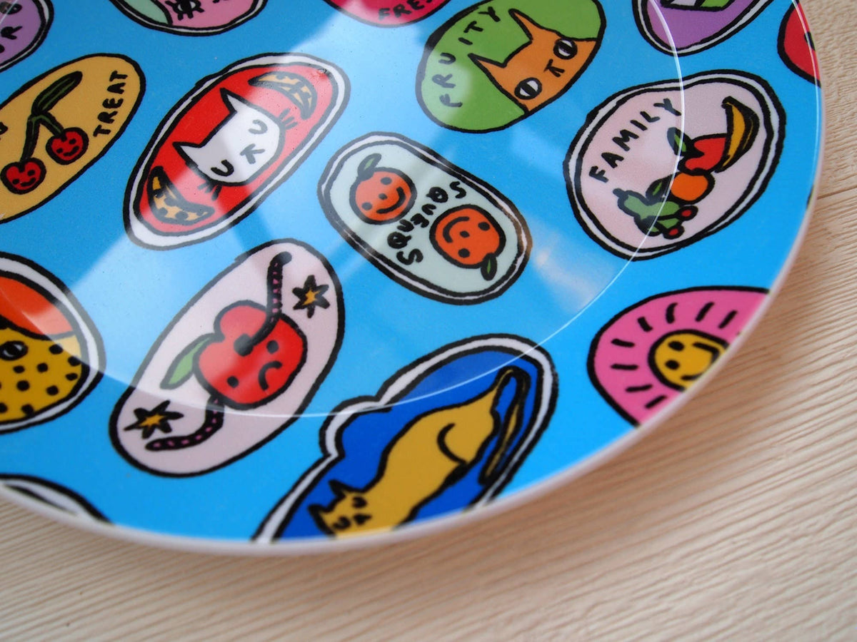 Cat Fruit Illustrated Plastic Snack Plate