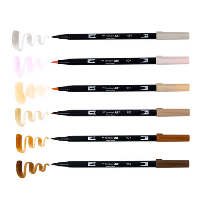 Dual Brush Pen Art Markers, Coffee Break, 6-Pack