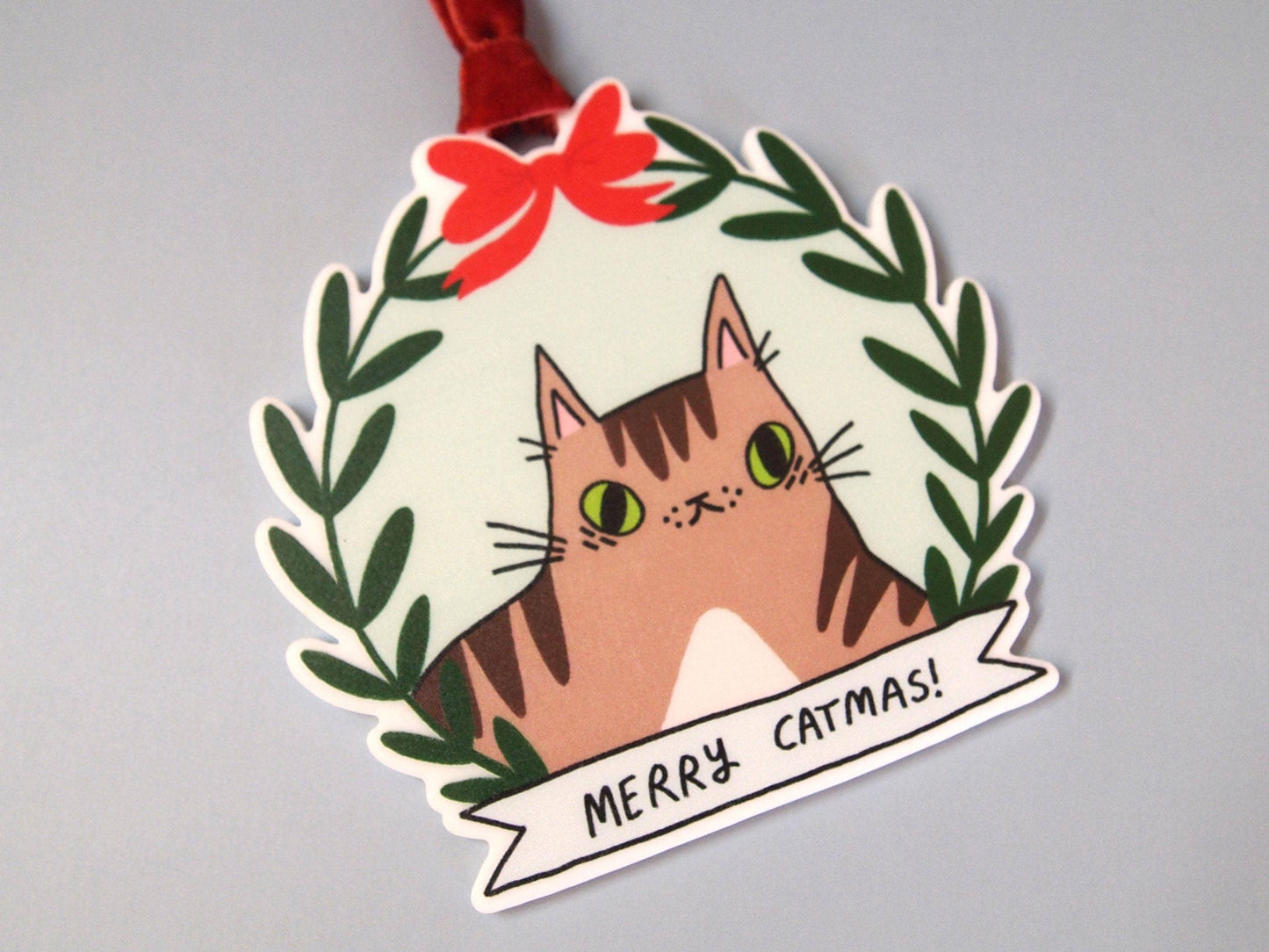 I LIKE CATS - Tabby Cat Christmas Tree Ornament Decoration