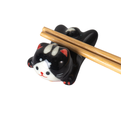 Urban Tokyo - Cat Chopsticks Rest 2"L Black (12/288)