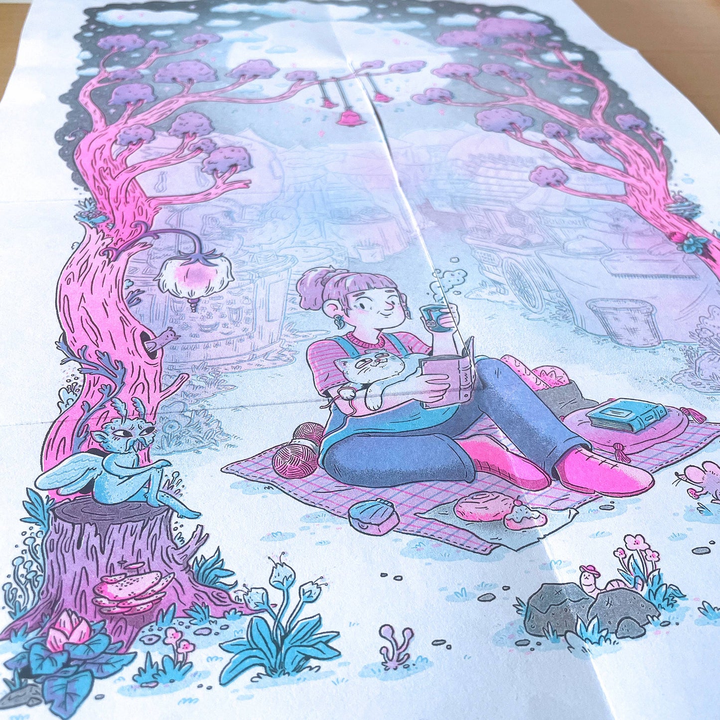 Moon Mart: Risograph Comic Zine & Poster