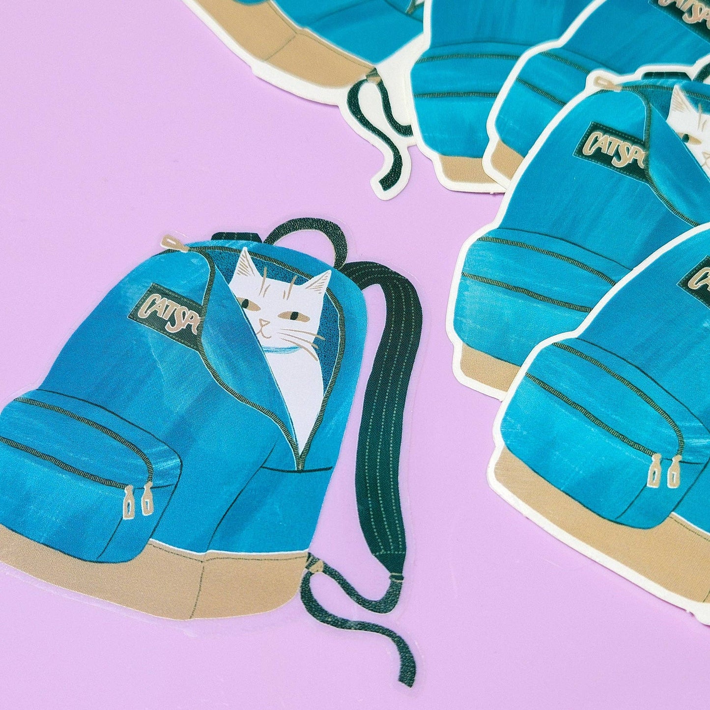 CatSport Backpack Cat - Clear Sticker