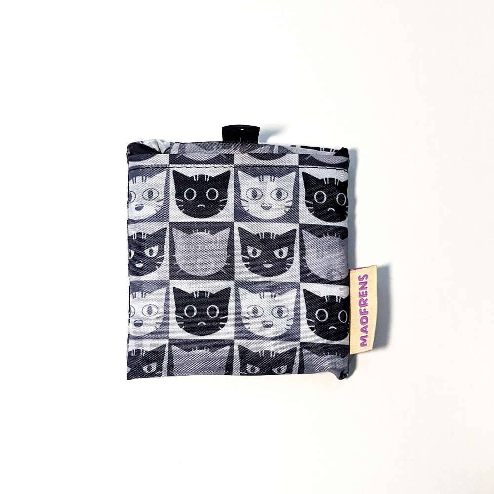 Reusable Grocery Shopping Bag- Black Cat