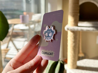 Camccat - Black Cat Punk Kitty Copper Plated Hard Enamel Pin