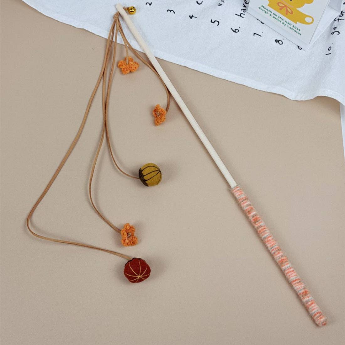 Moo - Fruit Wand Cat Toy with Pom Teaser