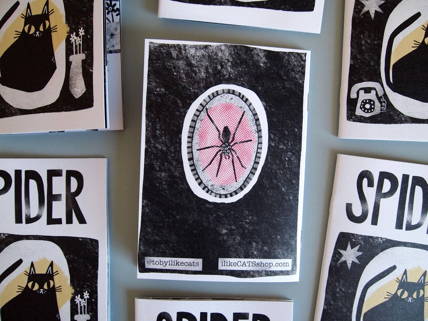 Spider Mini Cat Book Zine With Black Cat Illustrations