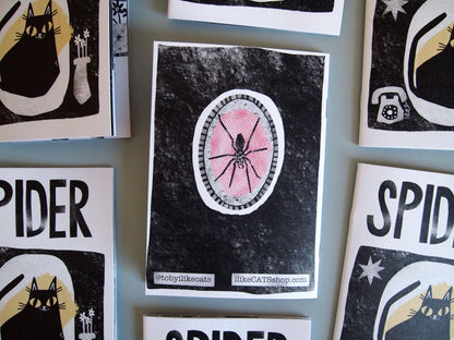 Spider Mini Cat Book Zine With Black Cat Illustrations
