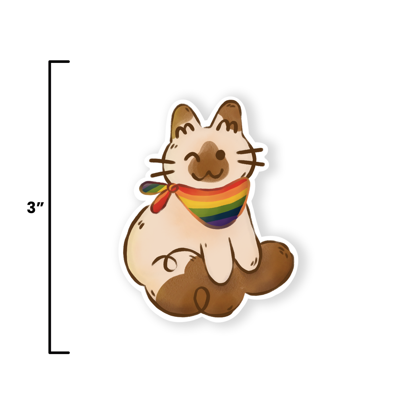 Rainbow Bandana Kitty Sticker