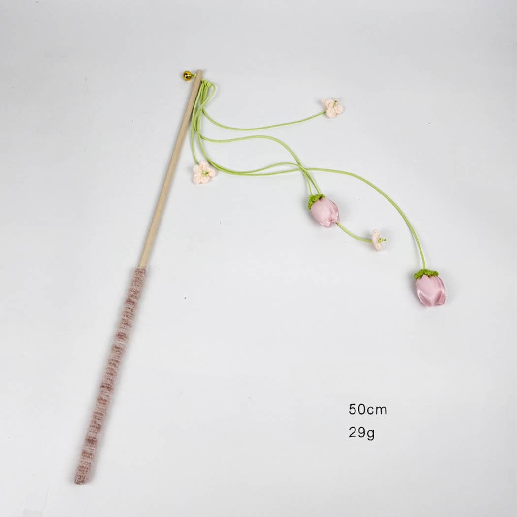 Moo - Flower Bell Cat Teaser Wand Toy
