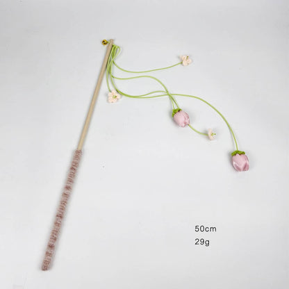 Moo - Flower Bell Cat Teaser Wand Toy