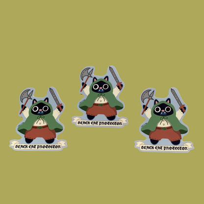 Black Cat Protector Sticker