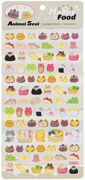Cat Food Puffy Stickers