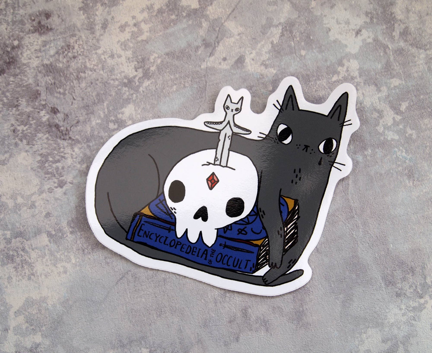 I LIKE CATS - Spooky black cat vinyl sticker, 10cm vinyl sticker