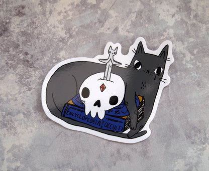 I LIKE CATS - Spooky black cat vinyl sticker, 10cm vinyl sticker