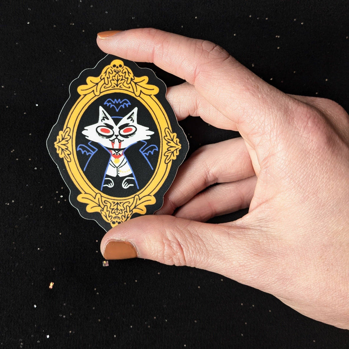 Vampire Cat Glow-in-the-Dark Sticker