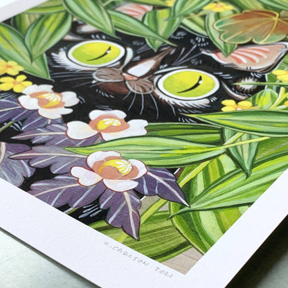 Paper Puffin - Curious Green Eyes Print