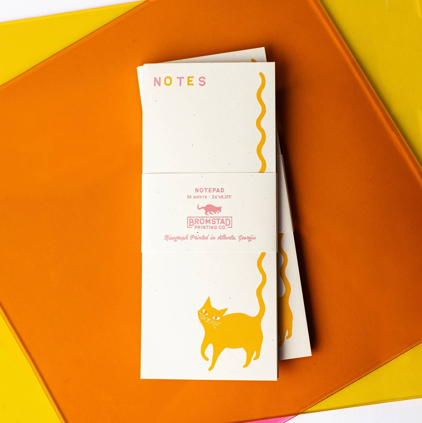 Squiggle Tail Cat Risograph Notepad