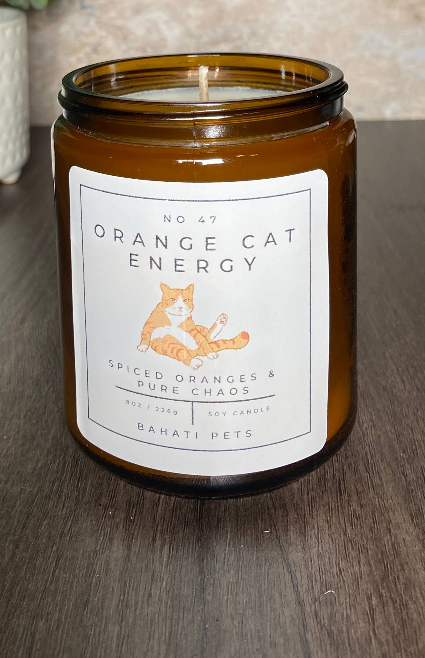 Orange Cat Energy 8 oz 100% Soy Candle