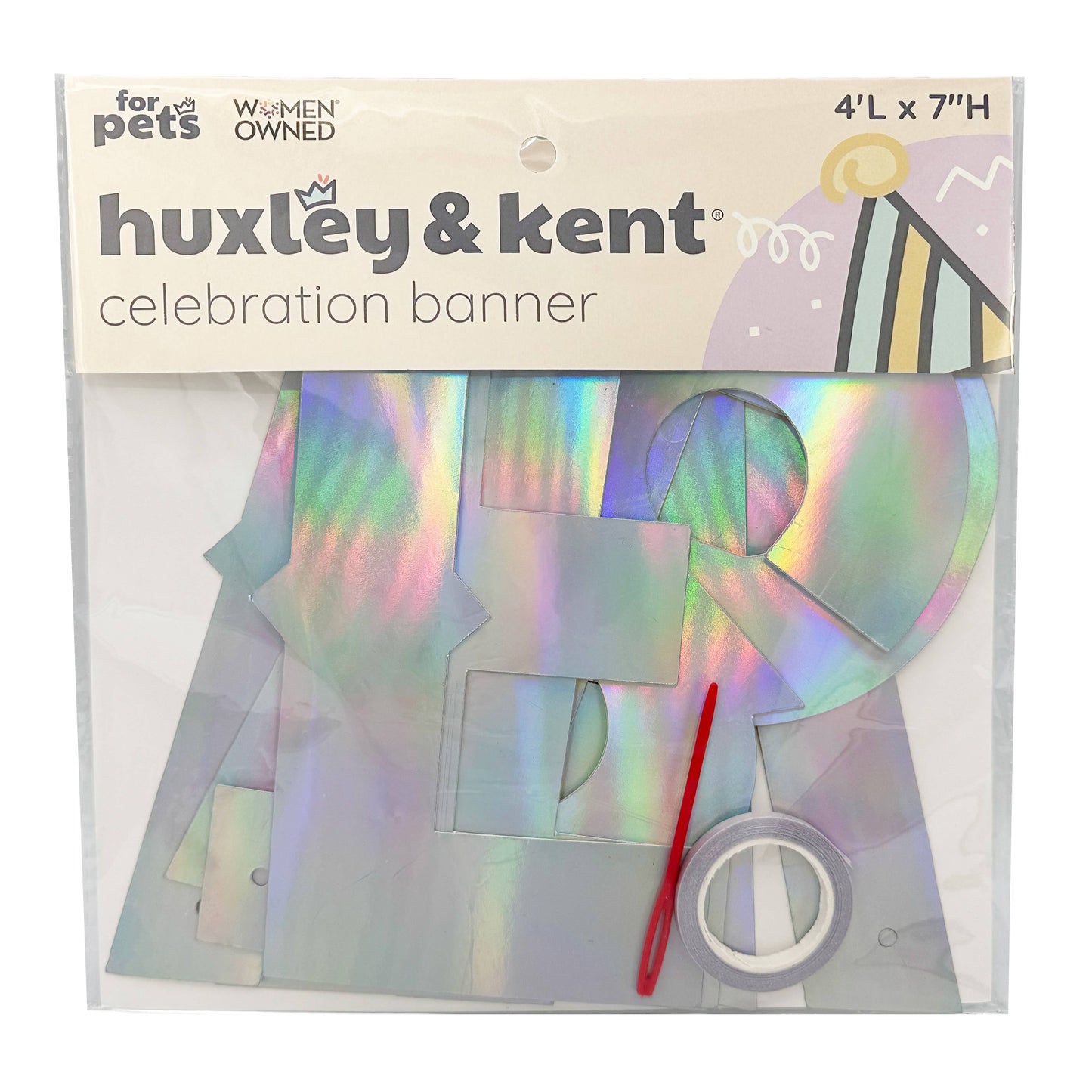 Let's Pawty Iridescent Celebration Banner