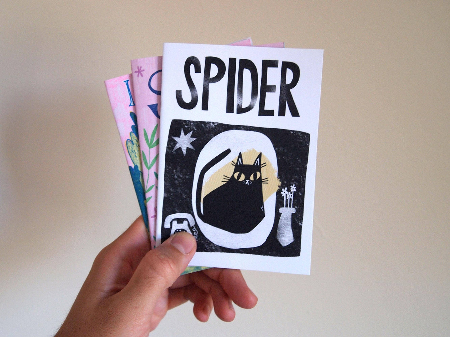 Spider Mini Cat Book Zine With Black Cat Illustrations