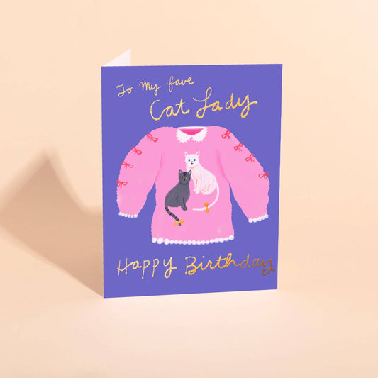Carolyn Suzuki - CAT LADY - Birthday Card