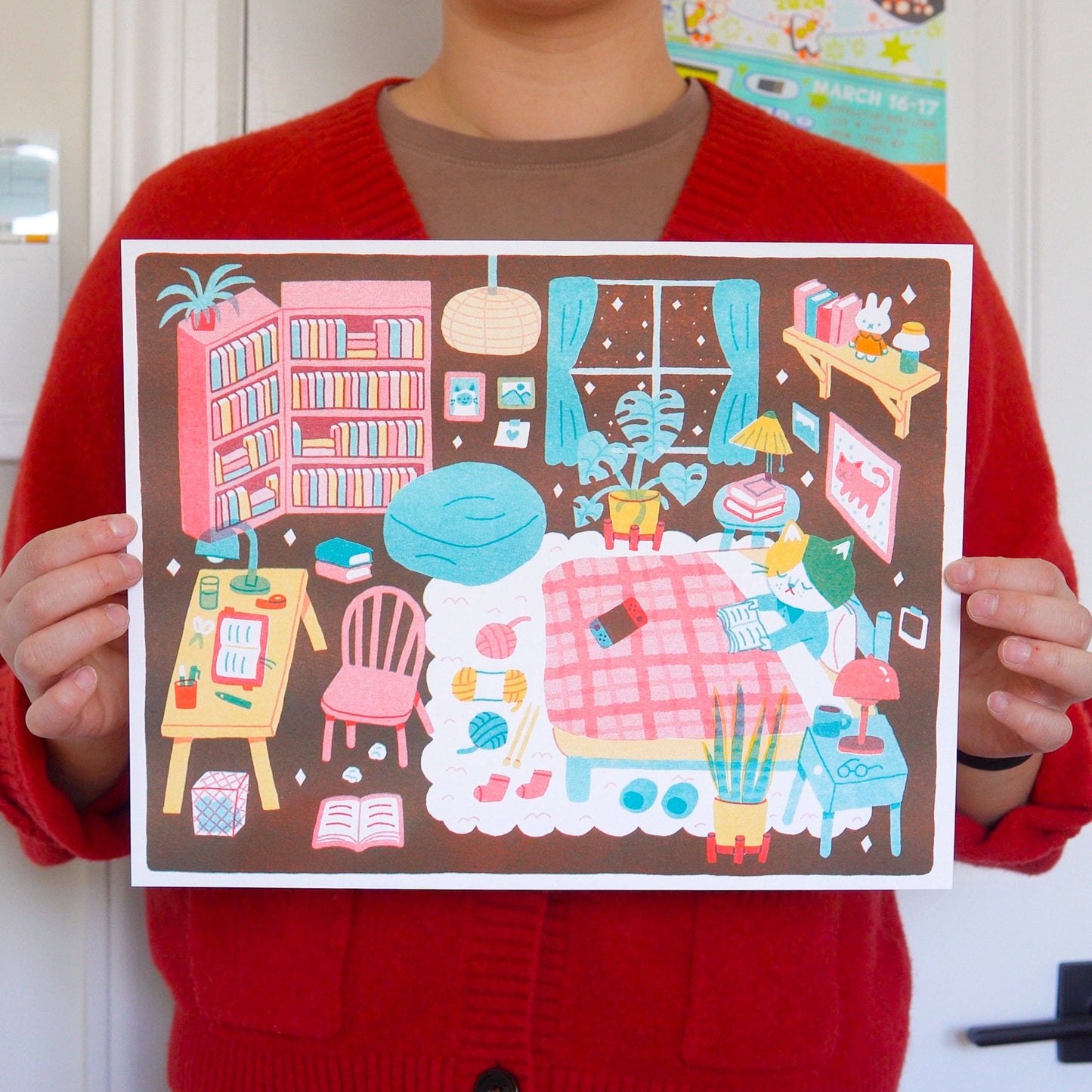 Megan Wang - I Love My Room Risograph Print