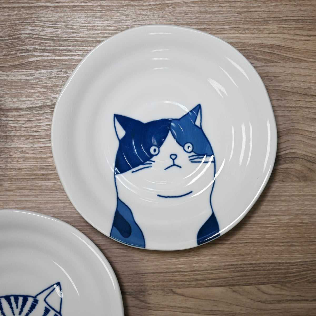 Shichita Japanese Ceramic Cat Plates