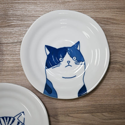 Shichita Japanese Ceramic Cat Plates
