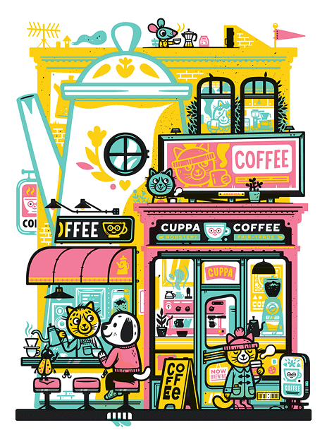 "Cuppa Coffee" LARGE screen print
