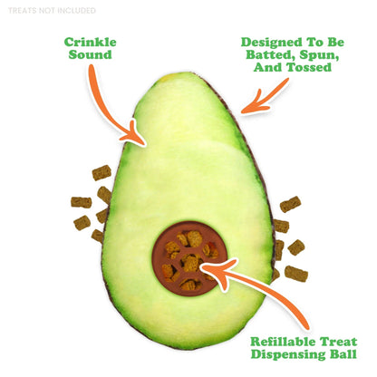 Avocado Refillable Treat Dispensing Cat Toy