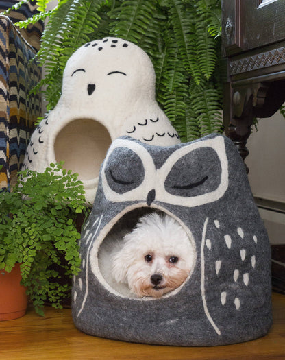 Karma Cat Inc. - Owl Wool Pet Cave: Grey