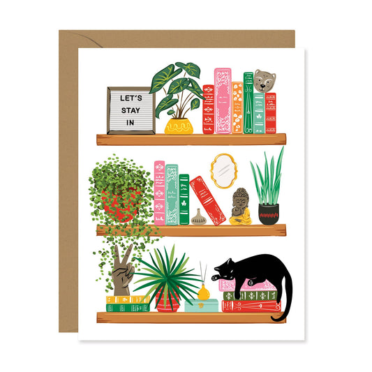 Lucy Loves Paper - Cat's Bookshelf | Everyday Card for Plants & Book Lovers