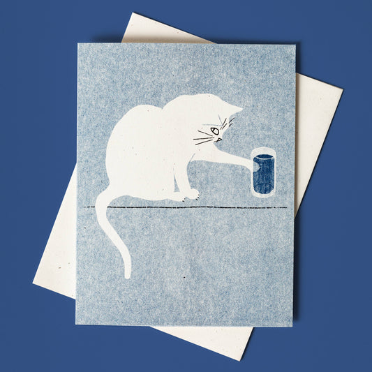 Water Glass Risograph Card