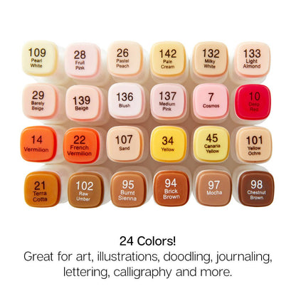 PRO Double-Ended Alcohol Markers - 24 Portrait Colors