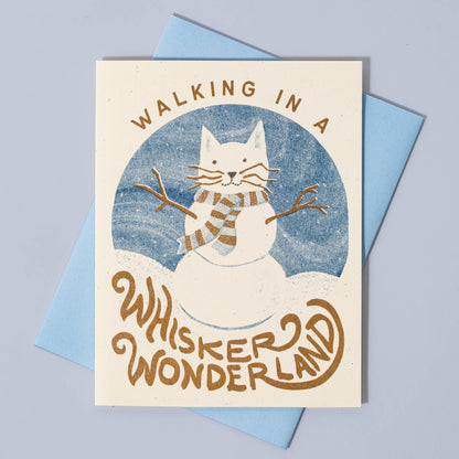 Walking in a Whisker Wonderland - Risograph Holiday Card