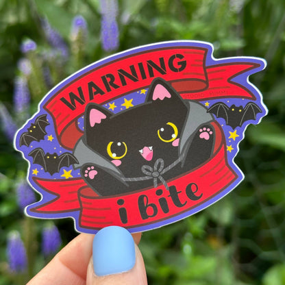 Warning I Bite - Vampurr Cat