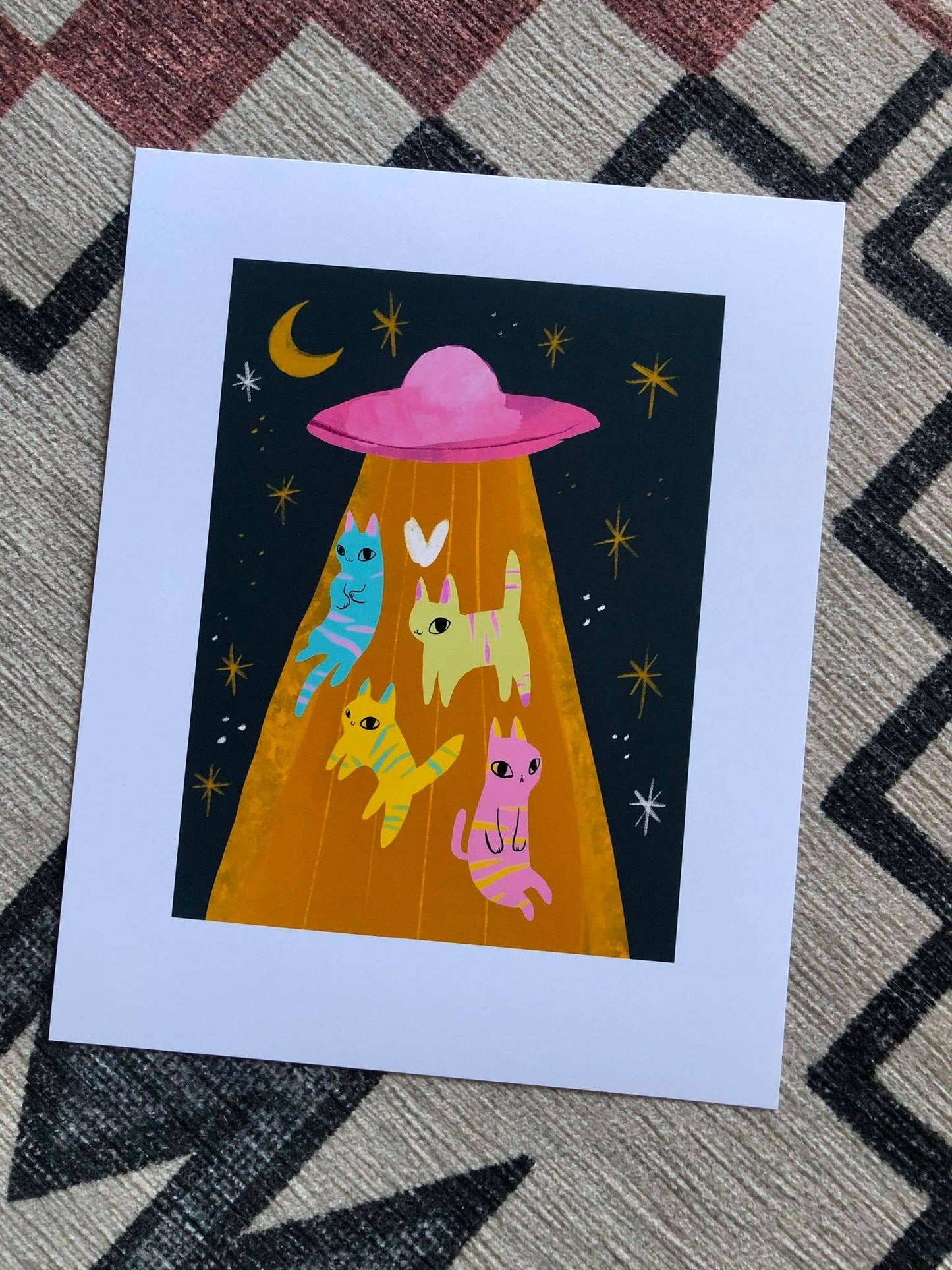 Space invader cats 8x10 print