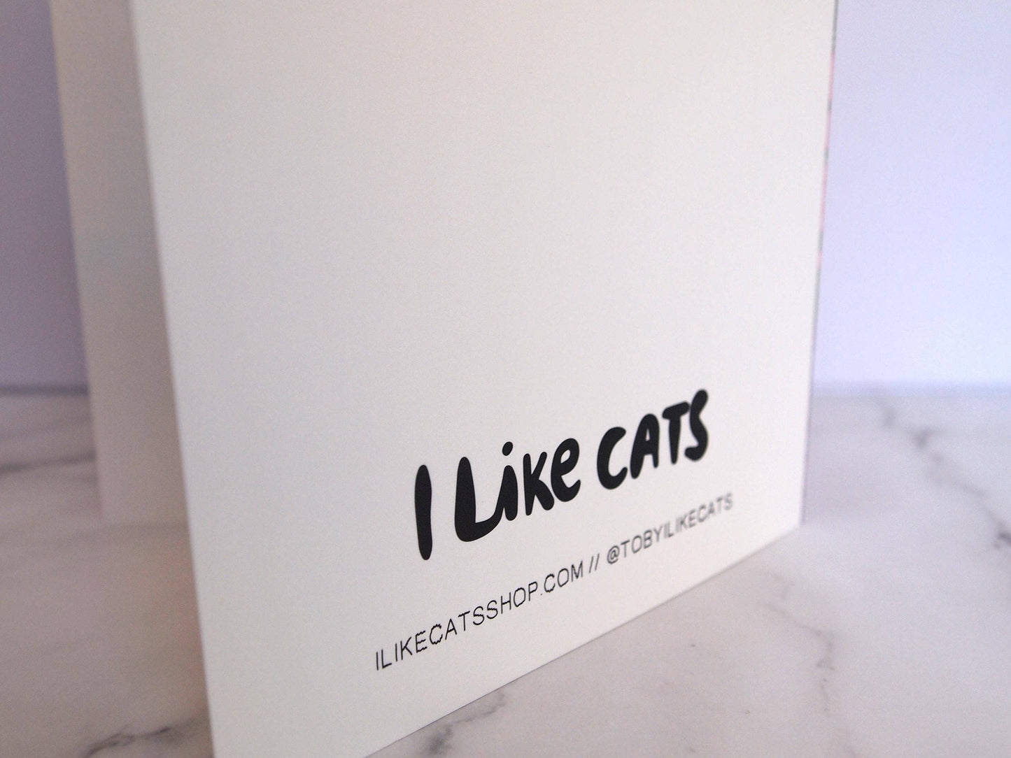 I LIKE CATS - Cats and Chrysanthemum Square Decorative Greeting Card