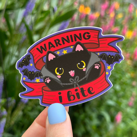 Warning I Bite - Vampurr Cat