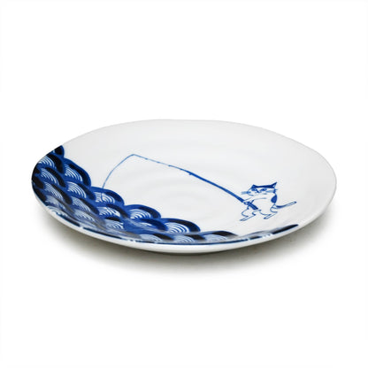Shichita Japanese Ceramic Cat Plates