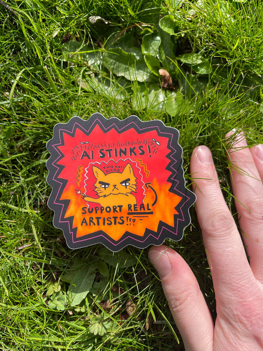 AI STINKS! Silly Matte Sticker