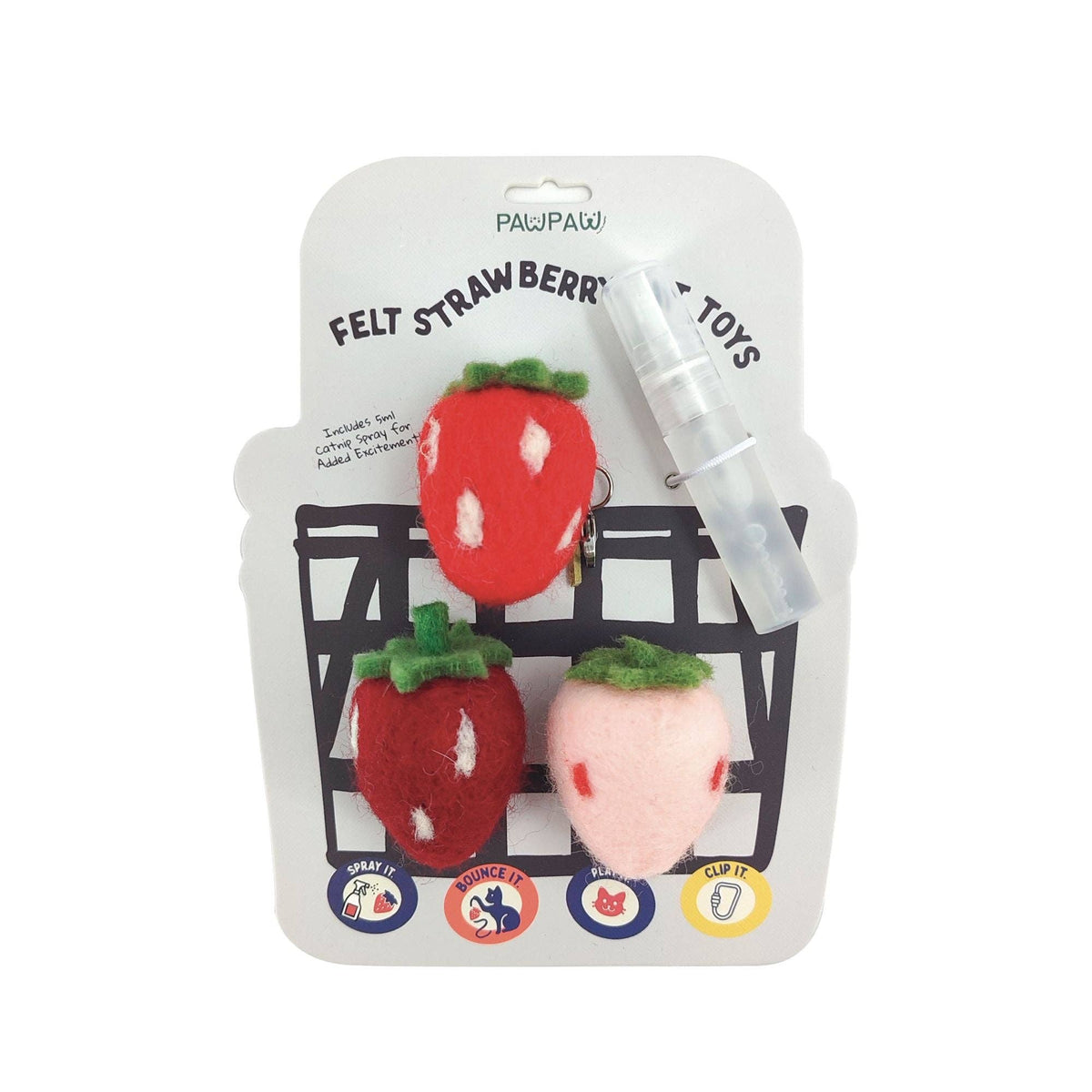 Strawberry Felt Kicker Cat Toy