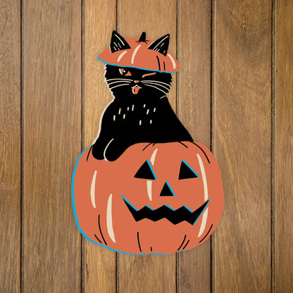 Spooky Cat Set of 3 - Cutout Wall Decorations (17" tall) 