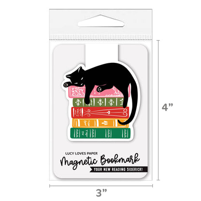 Magnetic Bookmark | Cat & Books