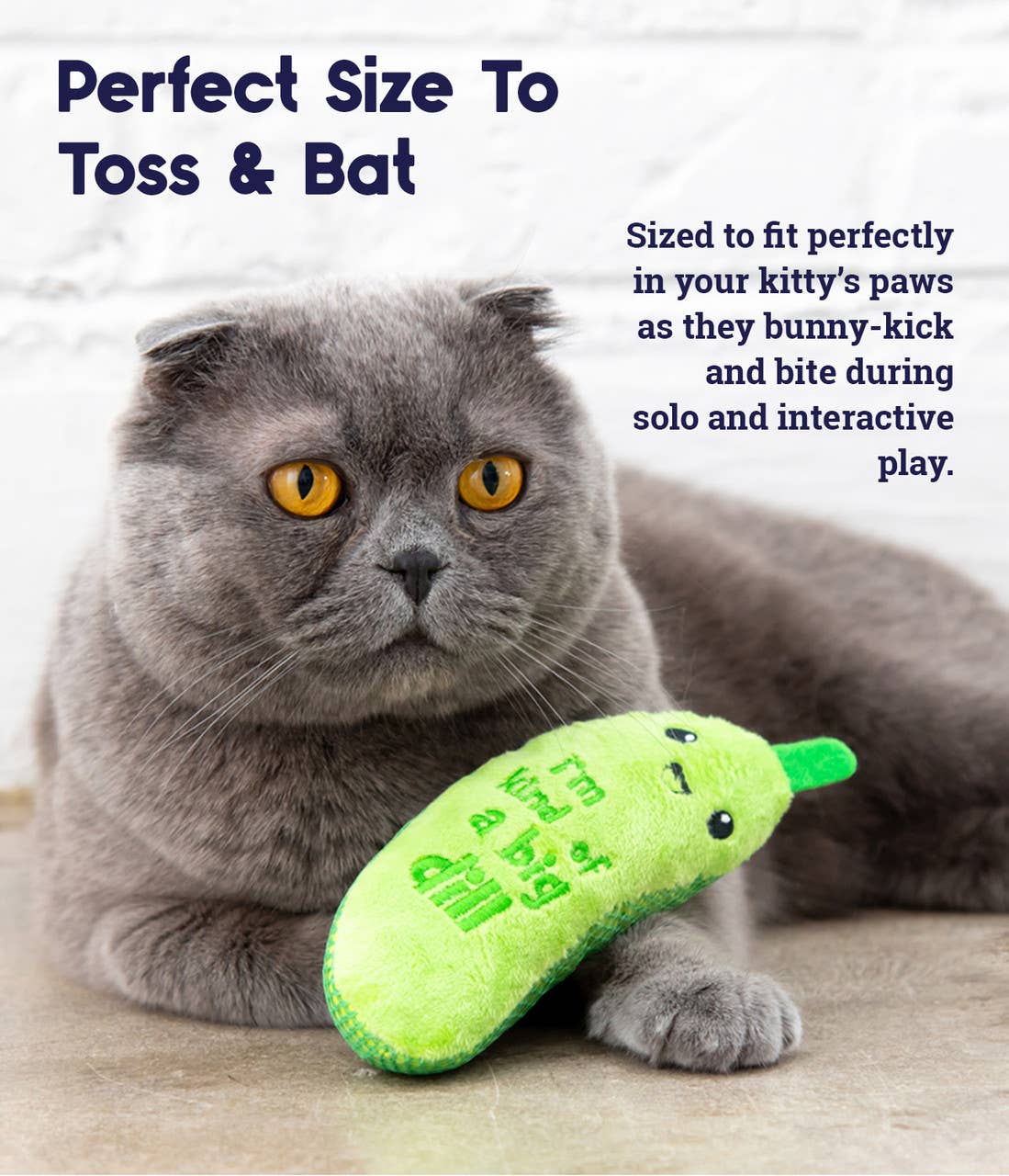 Crunchy Pickle Kicker Cat Toy Green