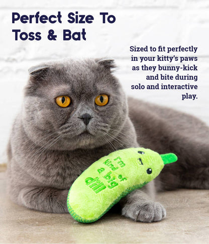 Crunchy Pickle Kicker Cat Toy Green