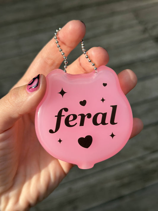 Rubber Cat Coin Purse - Feral (Translucent Pink)