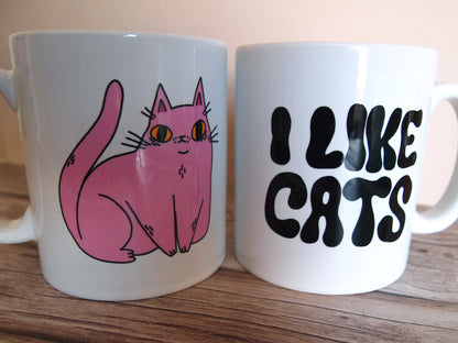 I Like Cats Illustrated Mug