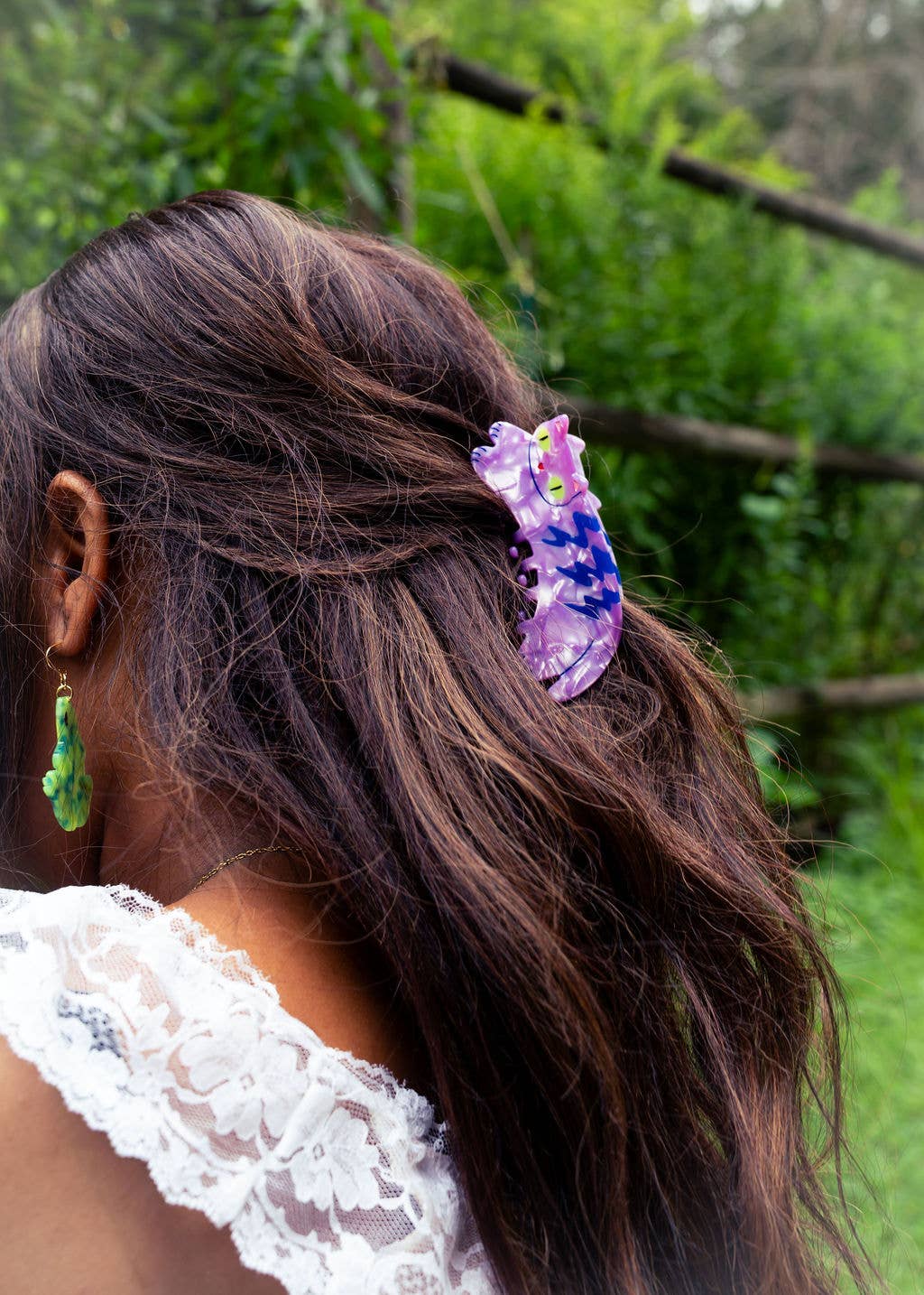 Peach Beast - Purple Tabby Cat Hair Claw