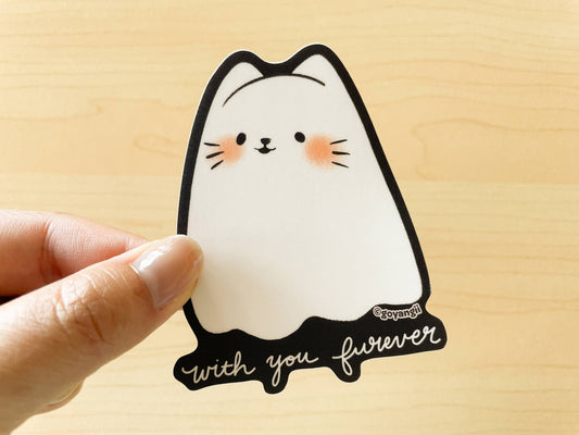 Ghost Cat Vinyl Sticker